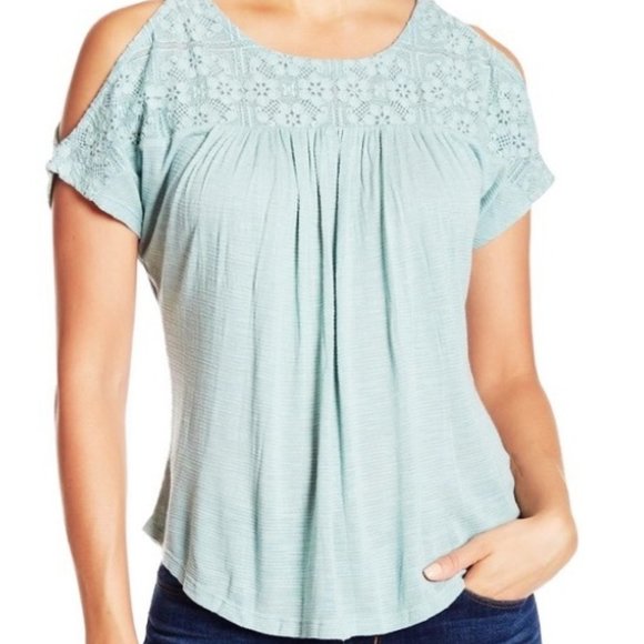 Lucky Brand Tops | Lucky Brand Cold Shoulder Cut Blouse | Poshmark